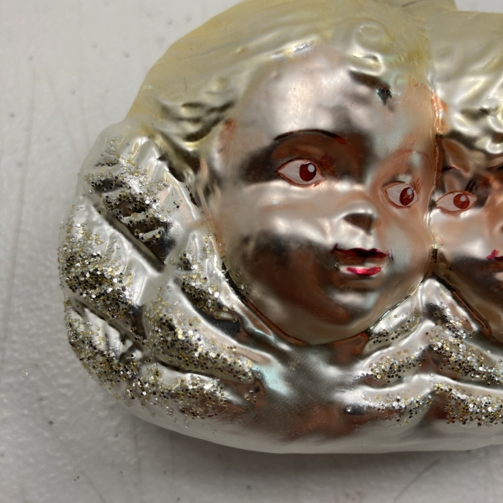 Vtg House of Ivana Trump Christmas Tree Ornament Cupid‎ Angel Glass Poland 90's - Picture 2 of 7